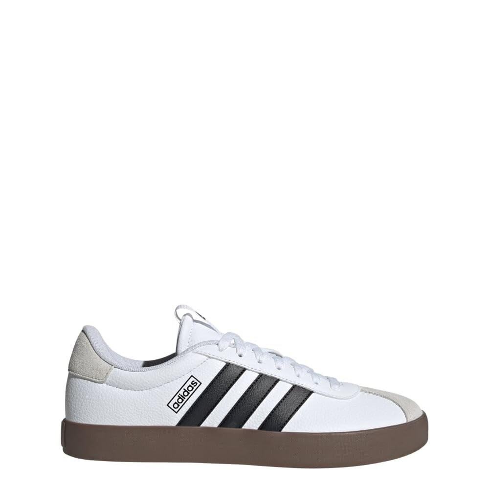 Adidas Mens VL Court 3.0 Leather Skateboard Sneakers White Black Grey Size 8.5